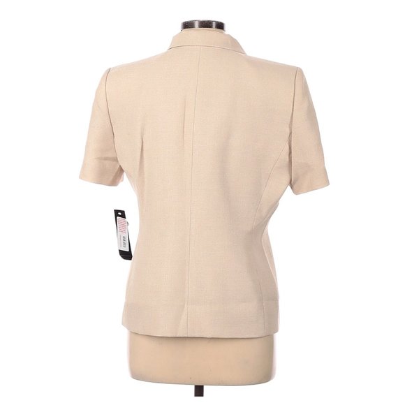 Le Suit Short Sleeve Jacket Tan Single Breasted 3 Button Sz 12P #525 - Picture 2 of 2